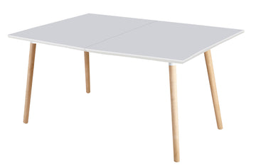 MESA COMEDOR EXTENSIBLE NORDIKA 140 - 180 - 220 x 80 CM BLANCO / HAYA. ADC | MUEBLECENTER