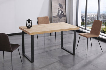 MESA COMEDOR FIJA NATURAL 140 x 80 CM ROBLE NORDISH / NEGRO. ADC | MUEBLECENTER