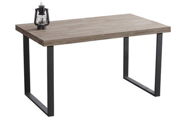 MESA COMEDOR FIJA NATURAL 140 x 80 CM ROBLE AMERICAN / NEGRO. ADC | MUEBLECENTER