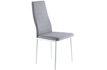 PACK DE 4 UNIDADES SILLA COMEDOR MODELO NIZA TEX GRIS ESTRUCTURA BLANCA. PRECIO UNITARIO 43,04 Û ADC | MUEBLECENTER