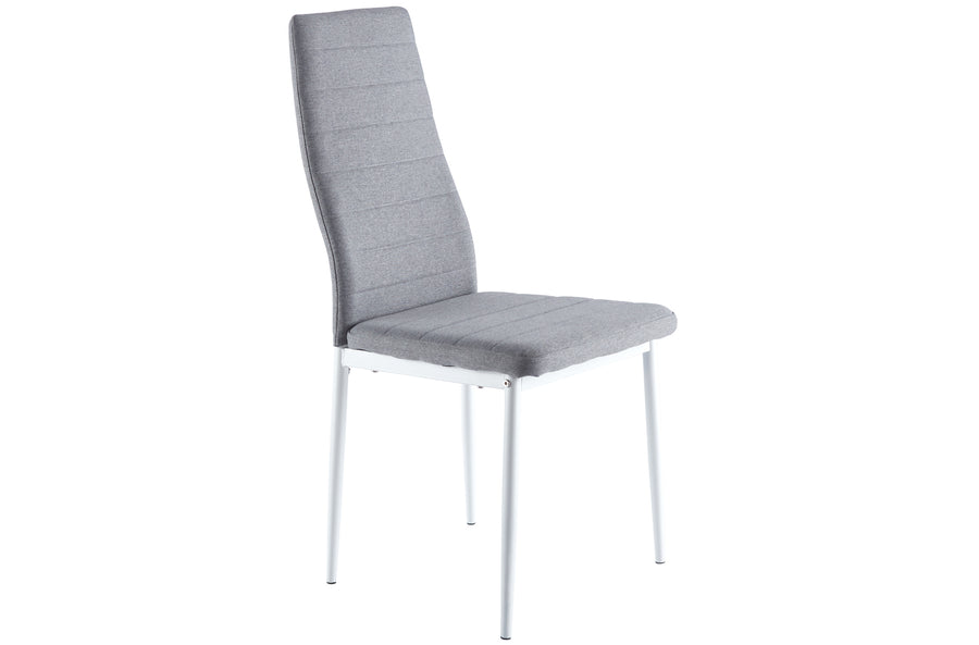 PACK DE 4 UNIDADES SILLA COMEDOR MODELO NIZA TEX GRIS ESTRUCTURA BLANCA. PRECIO UNITARIO 43,04 Û ADC | MUEBLECENTER