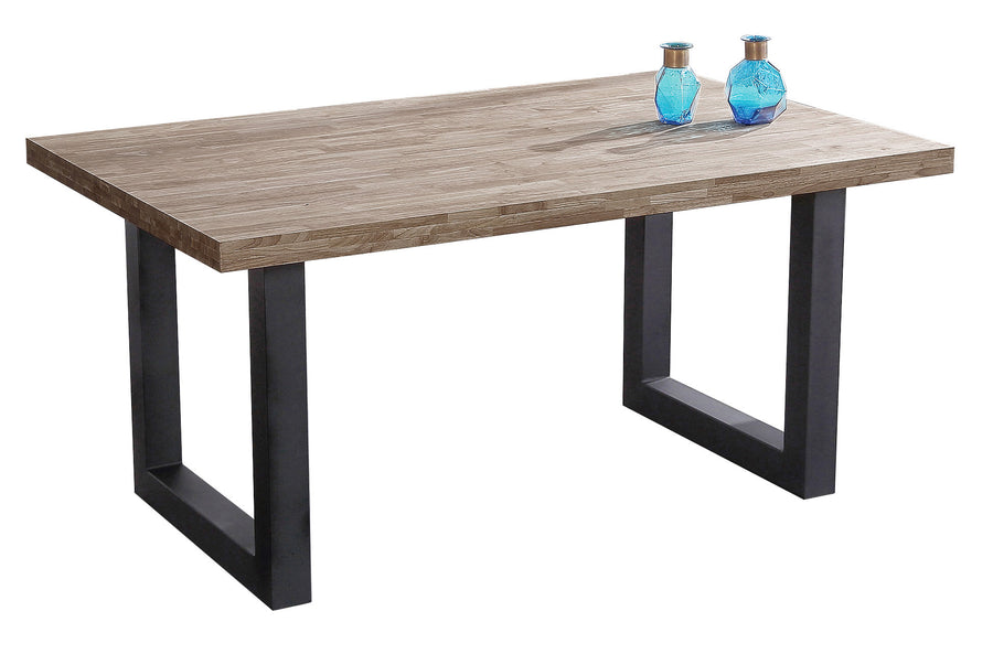 MESA COMEDOR FIJA LOFT 160 x 100 CM ROBLE AMERICAN / NEGRO. ADC | MUEBLECENTER