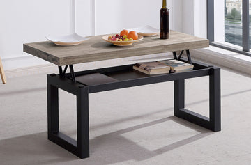 MESA CENTRO ELEVABLE LOFT 120 x 60 CM ROBLE AMERICAN / NEGRO. ADC | MUEBLECENTER