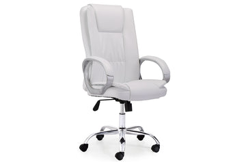 SILLoN GIRATORIO ATLAS SiMIL PIEL BLANCO ADC | MUEBLECENTER