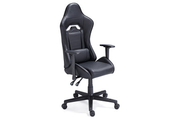 SILLoN GAMER GIRATORIO Y RECLINABLE JORDAN SIMIL PIEL NEGRO. ADC | MUEBLECENTER