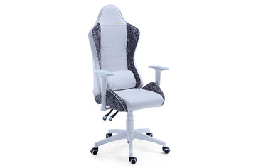 SILLoN GAMER GIRATORIO Y RECLINABLE JORDAN LEOPARD BLANCO / LEOPARDO ADC | MUEBLECENTER