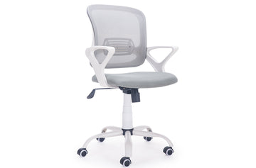 SILLA DE ESCRITORIO GIRATORIA MODELO BRISA GRIS / ESTRUCTURA BLANCA ADC | MUEBLECENTER