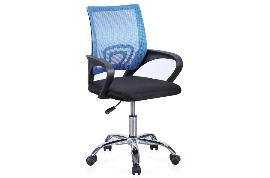 SILLA DE OFICINA GIRATORIA MODELO VITA NEGRO / AZUL ADC | MUEBLECENTER