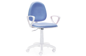 SILLA DE ESCRITORIO GIRATORIA MODELO DOLPHIN AZUL / ESTRUCTURA BLANCA. ADC | MUEBLECENTER