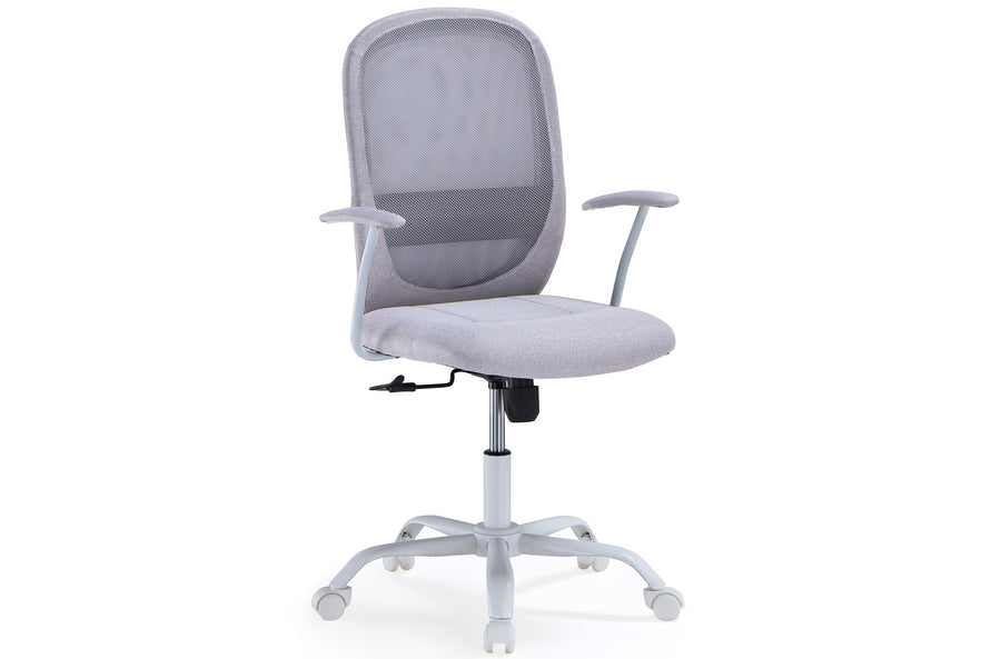 SILLON GIRATORIO MAGGIE EVO TEJIDO GRIS PEARL / ESTRUCTURA BLANCA. ADC | MUEBLECENTER