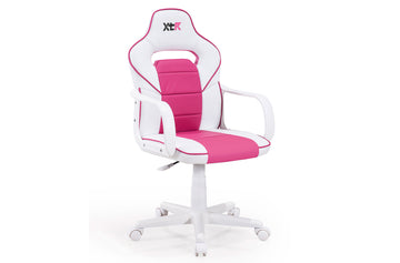 SILLoN GIRATORIO XTR JUNIOR SiMIL PIEL BLANCO / FRESA. ADC | MUEBLECENTER