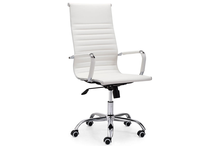 SILLoN GIRATORIO LETTER SiMIL PIEL BLANCO ADC | MUEBLECENTER