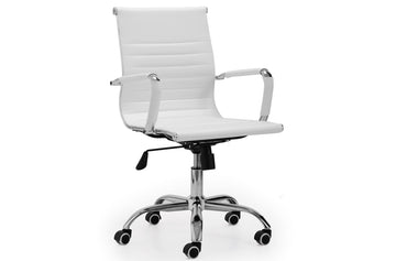 SILLoN GIRATORIO LUCY SiMIL PIEL BLANCO ADC | MUEBLECENTER