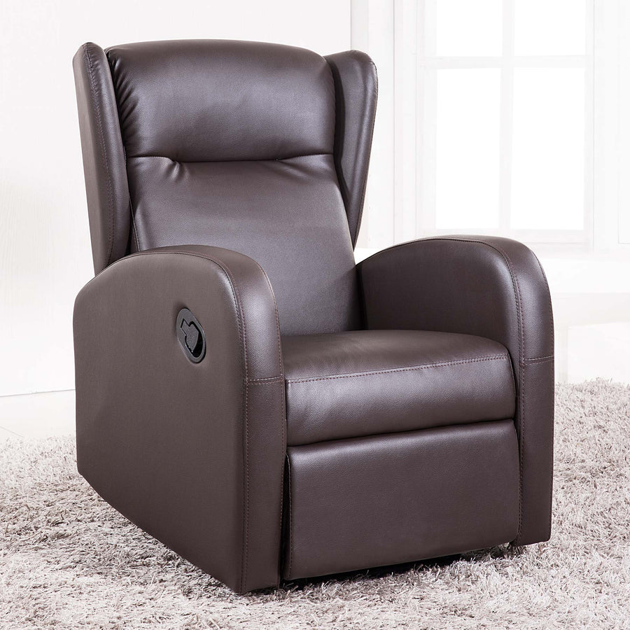 SILLoN RELAX AUTOMaTICO HOME SiMIL PIEL CHOCOLATE. ADC | MUEBLECENTER