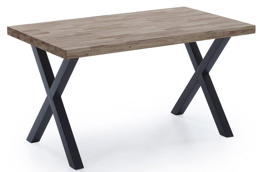 MESA COMEDOR FIJA X-LOFT 140 x 80 CM ROBLE AMERICAN / NEGRO ADC | MUEBLECENTER