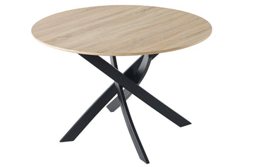 MESA COMEDOR FIJA REDONDA ZEN 100 CM ROBLE / NEGRO ADC | MUEBLECENTER