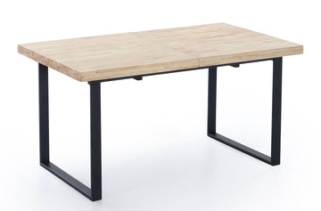 MESA COMEDOR EXTENSIBLE NATURAL 140 - 180 x 80 CM ROBLE NORDISH / NEGRO ADC | MUEBLECENTER