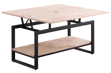 MESA CENTRO ELEVABLE Y EXTENSIBLE STEVE 100 x 45 CM ROBLE NORDISH / NEGRO. ADC | MUEBLECENTER