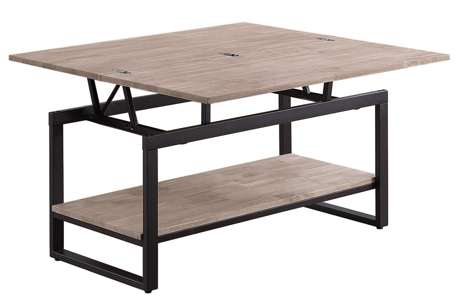 MESA CENTRO ELEVABLE Y EXTENSIBLE STEVE 100 x 45 CM ROBLE HONEY / NEGRO. ADC | MUEBLECENTER