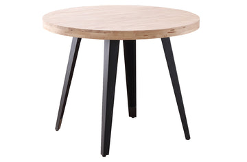 MESA COMEDOR REDONDA FIJA BERG 100 CM ROBLE NORDISH / NEGRO. ADC | MUEBLECENTER