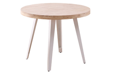 MESA COMEDOR REDONDA FIJA BERG 100 CM ROBLE NORDISH / BLANCO. ADC | MUEBLECENTER