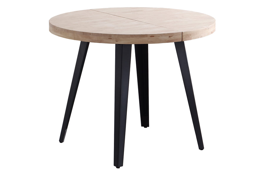 MESA COMEDOR REDONDA EXTENSIBLE BERG 100 - 140 - 180 CM ROBLE NORDISH / NEGRO. ADC | MUEBLECENTER