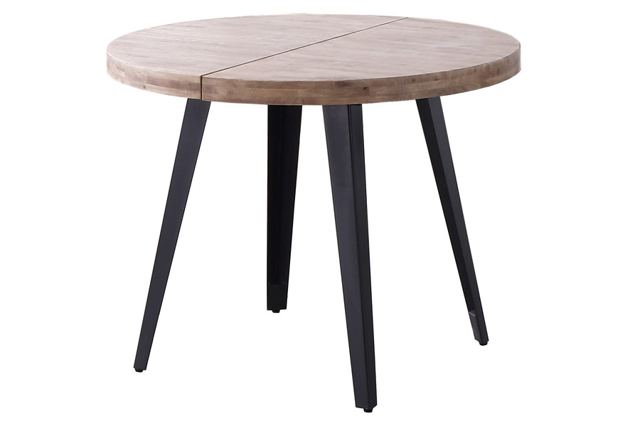 MESA COMEDOR REDONDA EXTENSIBLE BERG 100 - 140 - 180 CM ROBLE HONEY / NEGRO. ADC | MUEBLECENTER