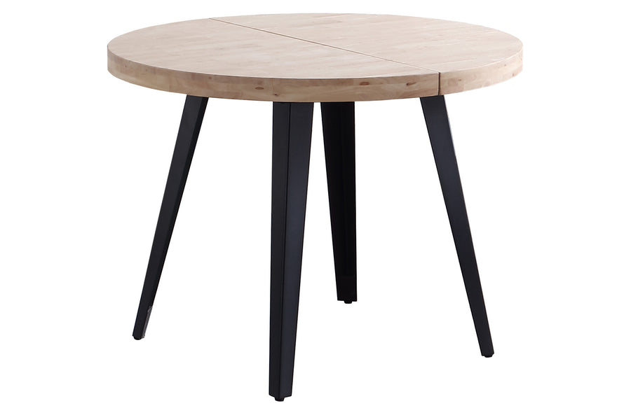 MESA COMEDOR REDONDA EXTENSIBLE BERG 120 - 160 - 200 CM ROBLE NORDISH / NEGRO. | ADC MUEBLECENTER | Envío Gratuito con Servicio de Subida a Domicilio Incluido