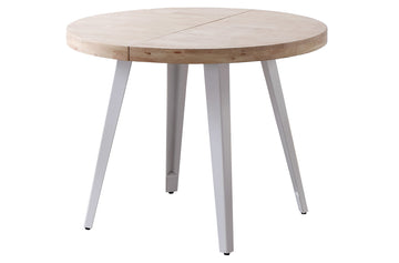 MESA COMEDOR REDONDA EXTENSIBLE BERG 120 - 160 - 200 CM ROBLE NORDISH / BLANCO. | ADC MUEBLECENTER | Envío Gratuito con Servicio de Subida a Domicilio Incluido