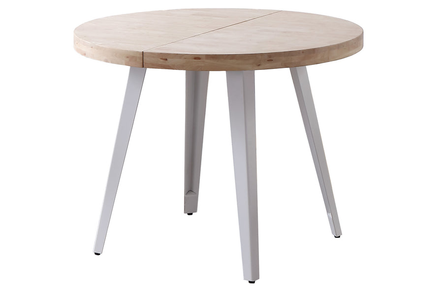 MESA COMEDOR REDONDA EXTENSIBLE BERG 120 - 160 - 200 CM ROBLE NORDISH / BLANCO. | ADC MUEBLECENTER | Envío Gratuito con Servicio de Subida a Domicilio Incluido