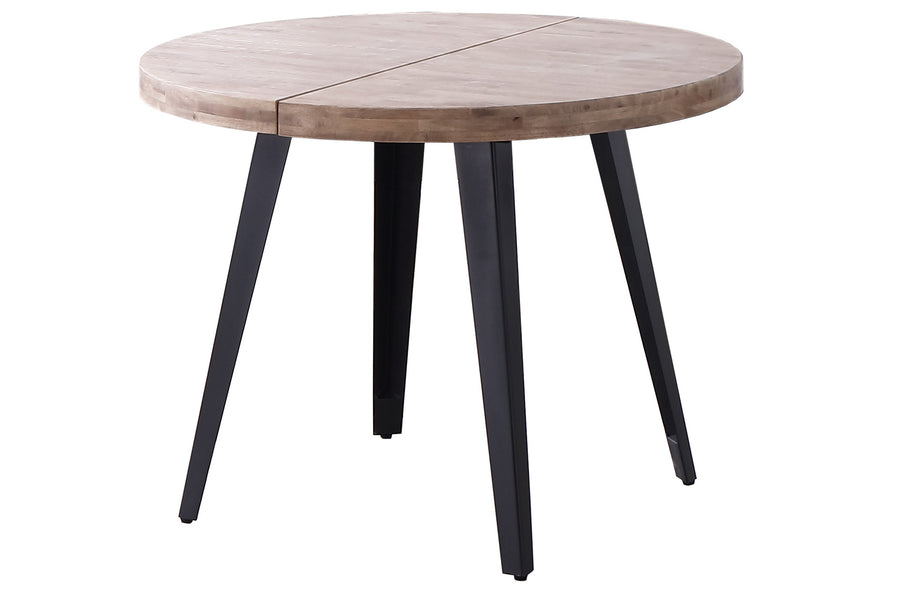 MESA COMEDOR REDONDA EXTENSIBLE BERG 120 - 160 - 200 CM ROBLE HONEY / NEGRO. | ADC MUEBLECENTER | Envío Gratuito con Servicio de Subida a Domicilio Incluido