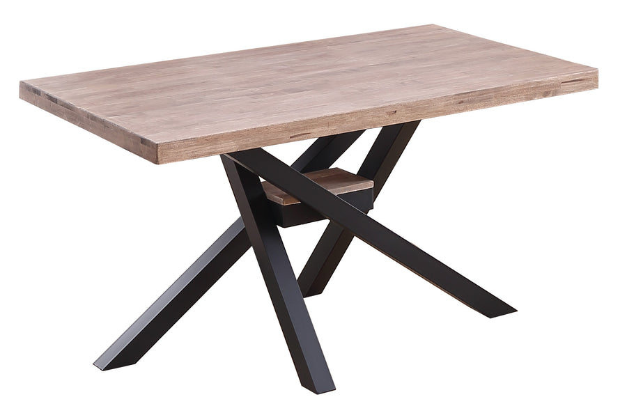 MESA COMEDOR FIJA XENA 140 x 80 CM ROBLE HONEY / NEGRO. ADC | MUEBLECENTER