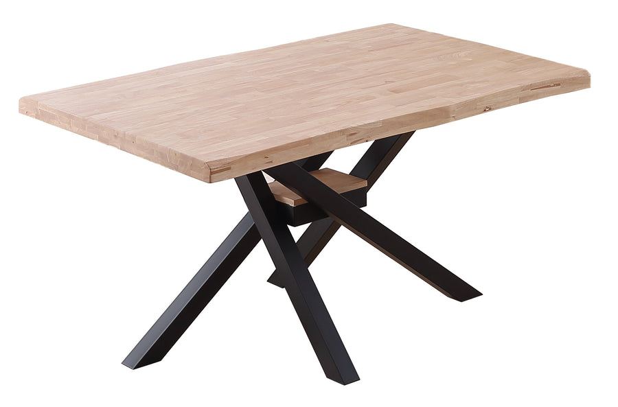 MESA COMEDOR FIJA XENA 150 x 90 CM ROBLE NORDISH / NEGRO TAPA CON FORMA. ADC | MUEBLECENTER