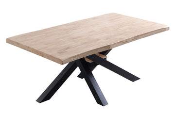 MESA COMEDOR FIJA XENA 180 x 100 CM ROBLE NORDISH / NEGRO TAPA CON FORMA. ADC | MUEBLECENTER