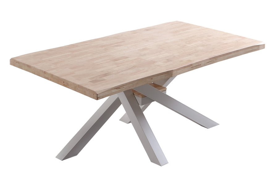 MESA COMEDOR FIJA XENA 180 x 100 CM ROBLE NORDISH / BLANCO TAPA CON FORMA. ADC | MUEBLECENTER