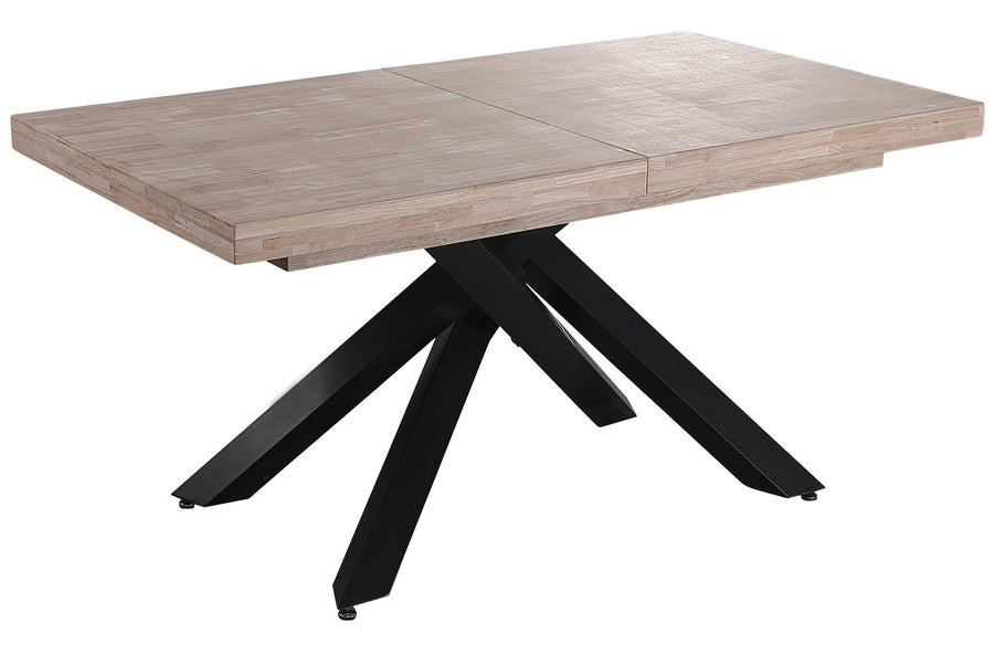 MESA COMEDOR EXTENSIBLE XENA 160 - 200 - 240 x 90 CM ROBLE HONEY / NEGRO. ADC | MUEBLECENTER