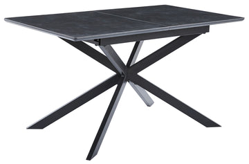 MESA COMEDOR EXTENSIBLE VULCANO 140 - 180 X 80 CM CERAMIC NEGRO / NEGRO. ADC | MUEBLECENTER