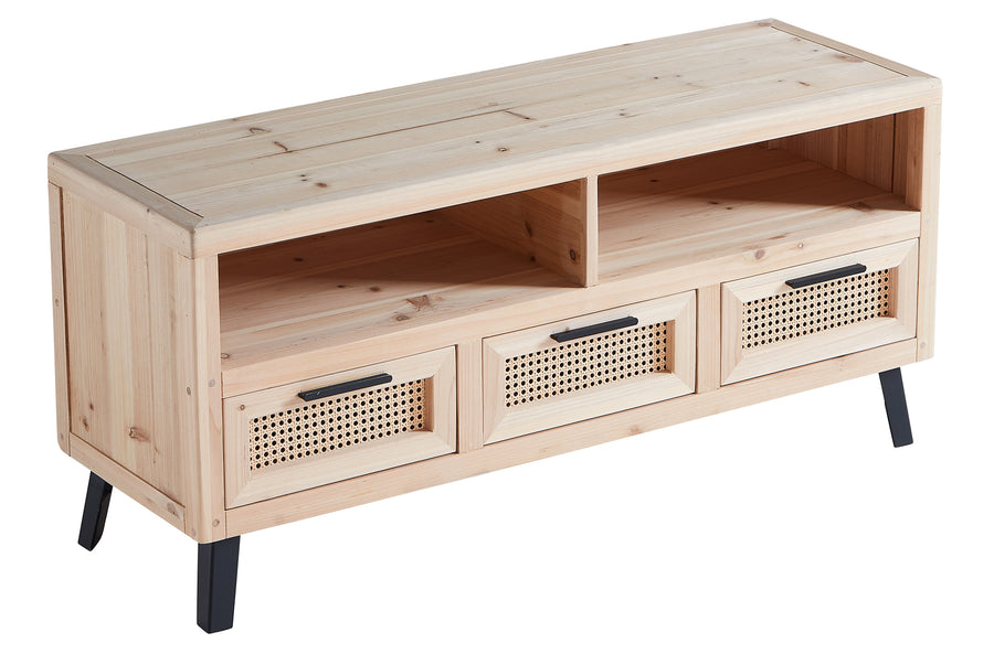 MUEBLE TV FIELD 126 x 42 CM CEDRO / RATTAN. ADC | MUEBLECENTER