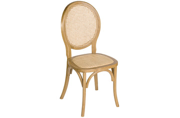 SILLA COMEDOR MADERA LUIS XVI NATURAL / RATTaN. ADC | MUEBLECENTER