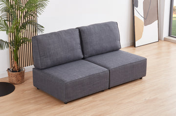 SOFA MODULAR SIN BRAZOS MOU 2 PLAZAS TEJIDO GRIS 180 x 93 X 93 CM 
ADC | MUEBLECENTER