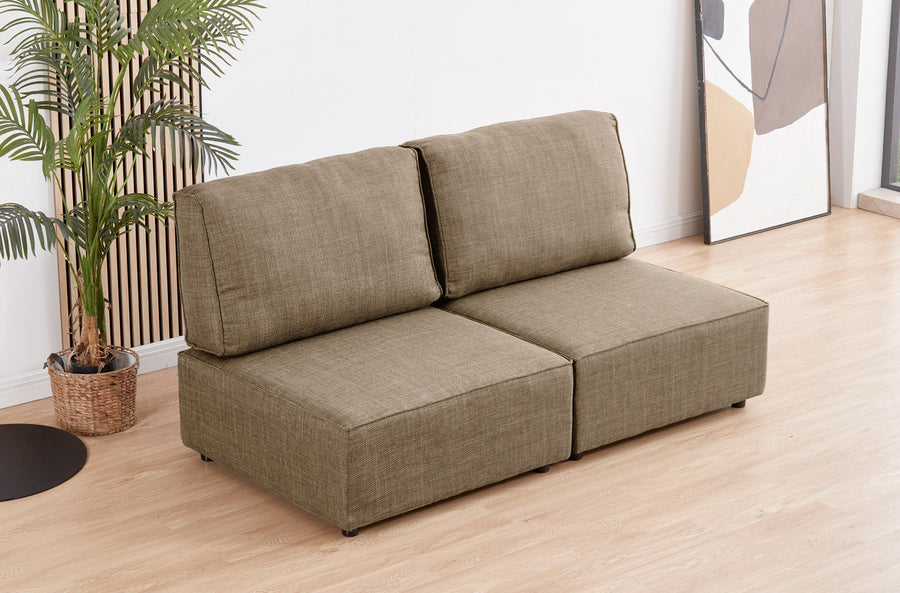 SOFA MODULAR SIN BRAZOS MOU 2 PLAZAS TEJIDO BEIGE 180 x 93 X 93 CM 
ADC | MUEBLECENTER