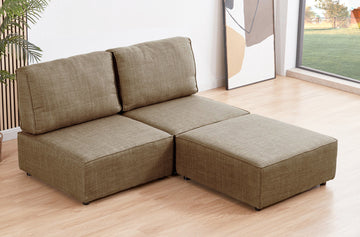 SOFA MODULAR SIN BRAZOS MOU 2 PLAZAS + CHAISELONGUE TEJIDO BEIGE 180 x 183 X 93 CM 
ADC | MUEBLECENTER