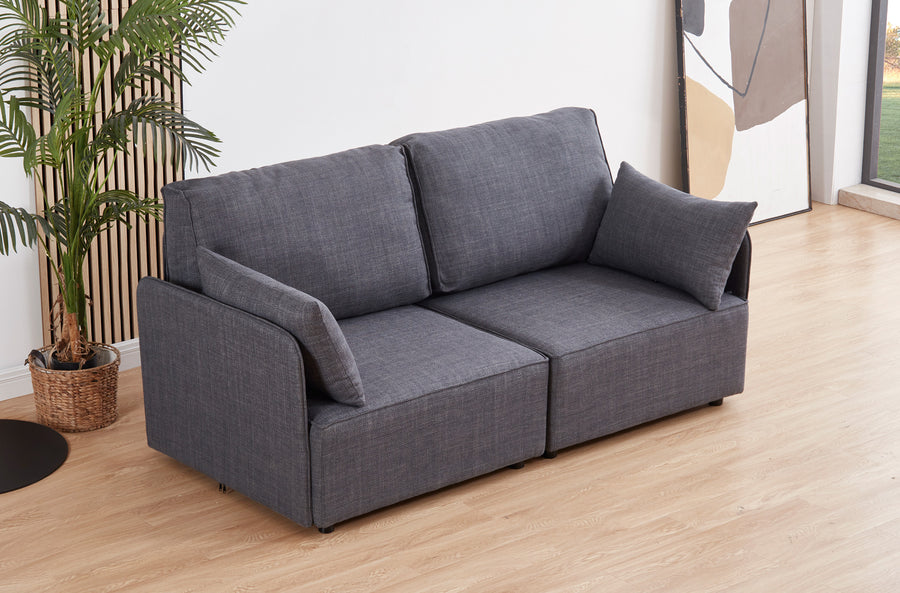 SOFA MODULAR CON BRAZOS MOU 2 PLAZAS TEJIDO GRIS 186 x 93 X 93 CM 
ADC | MUEBLECENTER