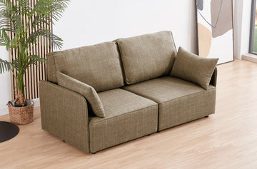 SOFA MODULAR CON BRAZOS MOU 2 PLAZAS TEJIDO BEIGE 186 x 93 X 93 CM 
ADC | MUEBLECENTER