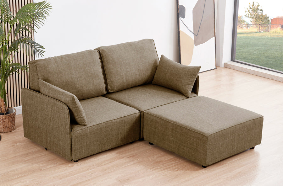 SOFA MODULAR CON BRAZOS MOU 2 PLAZAS + CHAISELONGUE TEJIDO BEIGE 186 x 183 X 93 CM 
ADC | MUEBLECENTER