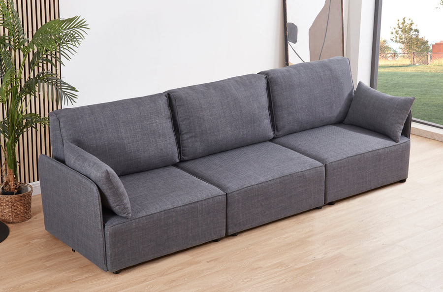 SOFA MODULAR CON BRAZOS MOU 3 PLAZAS TEJIDO GRIS 276 x 93 X 93 CM 
ADC | MUEBLECENTER