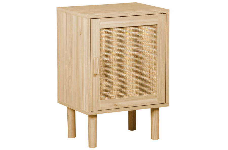 MESILLA DeCOR 40 x 30 CM PINO / RATTAN. 
ADC | MUEBLECENTER