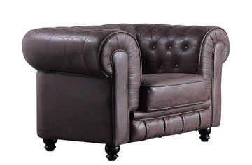 SOFa CHESTERFIELD 1 PLAZA CHOCO VINTAGE ADC | MUEBLECENTER