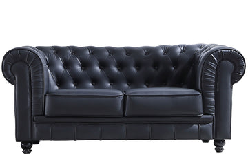 SOFa CHESTERFIELD 2 PLAZAS SiMIL PIEL NEGRO ADC | MUEBLECENTER