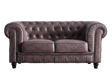 SOFa CHESTERFIELD 2 PLAZAS CHOCOLATE VINTAGE ADC | MUEBLECENTER